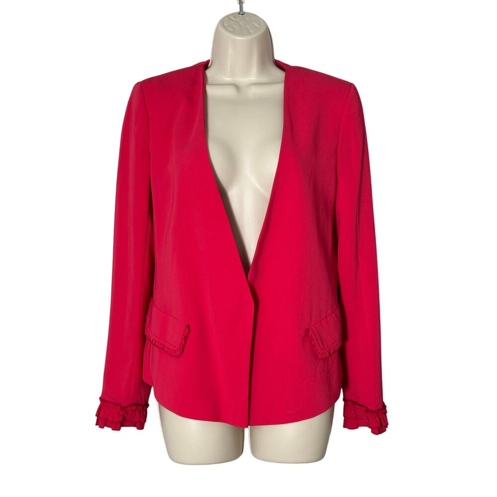 NWT Adrienne Vittadini Hot Pink‎ Open Front Blazer Size S
